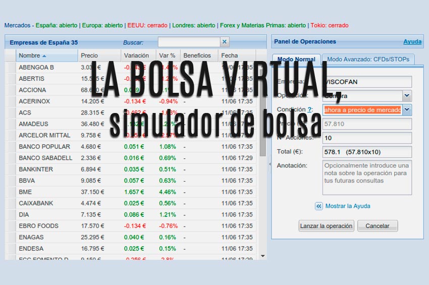 La Bolsa Virtual, simulador de bolsa.