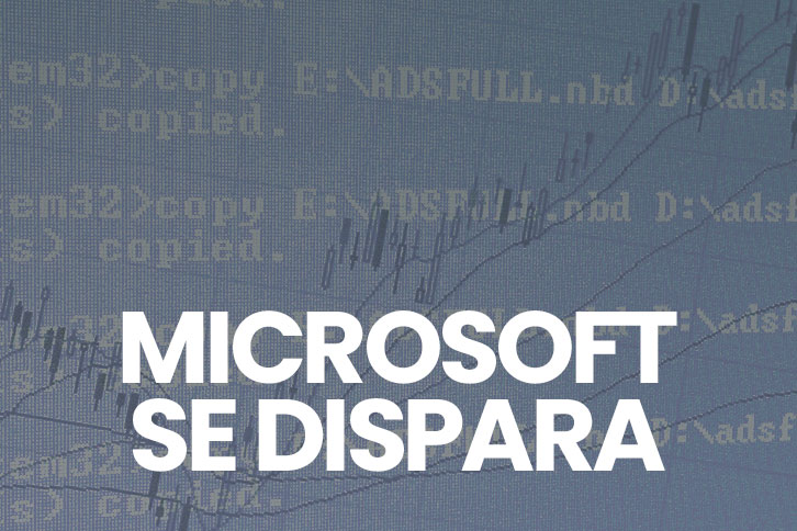 Microsoft se dispara tras superar las expectativas con sus resultados. Los ingresos de 52.857 millones y las ganancias de 2,45 dólares por acción han mejorado las previsiones