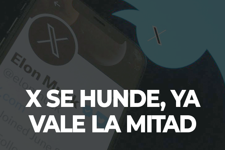 X se hunde: la red social ya vale la mitad de los 40.000 millones USD el magnate Elon musk pagó por entonces Twitter hace un año.